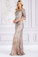 Vestido de media manga con bordado floral de Amelia Couture 7045
