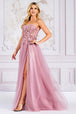 Vestido corsé sin tirantes con flores 3D de Amelia Couture TM1015