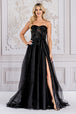 Vestido corsé sin tirantes con flores 3D de Amelia Couture TM1015