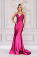 Amelia Couture 3018 - Vestido de Sirena con Cuello en V de Piedra Caliente