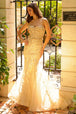 Vestido de sirena sin tirantes floral 3D por Amelia Couture SU081