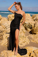 Vestido de fiesta entallado con abertura en un hombro de Amelia Couture AC0013