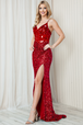 Vestido ajustado de lentejuelas con cuentas de espejo de Amelia Couture 5050