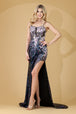 Vestido de fiesta con corsé de lentejuelas y apliques de Amelia Couture TM1020