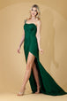 Vestido de fiesta entallado con abertura en un hombro de Amelia Couture AC0013