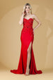 Amelia Couture 7052 - Vestido corsé sin tirantes con apliques