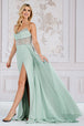 Vestido de noche corsé sin tirantes con cuentas de Amelia Couture TM1005