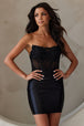 Vestido corto sin tirantes con apliques de Amelia Couture BZ9025S