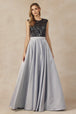 Vestido largo con corpiño de lentejuelas en línea A de Juliet 661