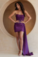 Vestido corto con corsé sin tirantes y pedrería de Amelia Couture 5060S