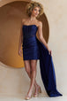 Vestido corto con corsé sin tirantes y pedrería de Amelia Couture 5060S