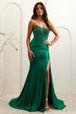 Amelia Couture 3042 - Vestido con aberturas sin tirantes y cuentas