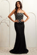 Vestido ajustado de lentejuelas y sin tirantes de Amelia Couture IN2001