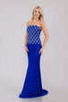 Vestido ajustado de lentejuelas y sin tirantes de Amelia Couture IN2001