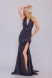Amelia Couture 3040 - Vestido de satén ajustado con abertura halter