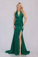 Amelia Couture 3040 - Vestido de satén ajustado con abertura halter