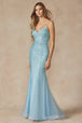 Vestido ajustado de malla con purpurina y cuello en V de Juliet 271