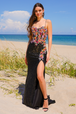 Vestido de corte con lentejuelas bordadas con flores de Amelia Couture 7061