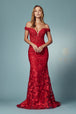 Vestido de sirena con hombros descubiertos de Nox Anabel C439