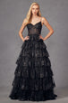 Vestido de fiesta con apliques de lentejuelas sin mangas y corte-A de Juliet JT2454K