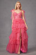 Vestido de fiesta con apliques sin mangas y corte-A de Juliet JT2465A