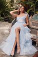 Vestido de fiesta con apliques sin mangas y corte-A de Juliet JT2465A