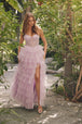 Vestido de fiesta con volantes sin mangas y corte-A de Juliet JT2458A