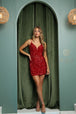 Vestido Corto de Lentejuelas con Espalda Corsé de Nox Anabel R704