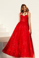 Vestido de novia evasé con apliques y escote corazón de Juliet JT2495A
