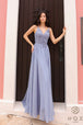 Vestido de gasa sin mangas con apliques de encaje de Nox Anabel C1462