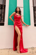Nox Anabel F1380 - Vestido de fiesta drapeado con abertura