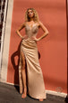 Nox Anabel F1466 - Vestido de fiesta con cuello en V y pedrería