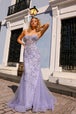 Vestido de novia sin tirantes con apliques de Nox Anabel G1258