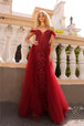 Nox Anabel L1362 - Vestido de fiesta con corpiño y hombros fríos