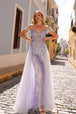 Nox Anabel L1362 - Vestido de fiesta con corpiño y hombros fríos