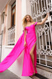 Vestido de novia ajustado con aberturas en los hombros y purpurina de Nox Anabel P1399