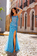 Vestido sin mangas de encaje y tul con aberturas de Nox Anabel P1401