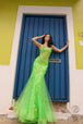 Vestido de sirena con corsé y apliques de Nox Anabel Q1390