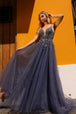 Nox Anabel Q1391 - Vestido de fiesta en línea A con bordado ilusión