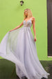 Nox Anabel Q1391 - Vestido de fiesta en línea A con bordado ilusión