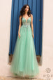 Nox Anabel Q1391 - Vestido de fiesta en línea A con bordado ilusión