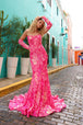 Vestido de sirena sin tirantes con estampado de lentejuelas de Nox Anabel R1268