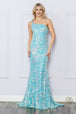 Vestido de un hombro con estampado floral de lentejuelas de Nox Anabel R1308