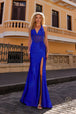 Vestido de novia corsé de satén ajustado Halter Sheer por Nox Anabel R1323