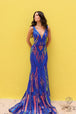 Vestido ajustado con estampado de lentejuelas y cuello en V de Nox Anabel R1402