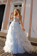 Nox Anabel T1340 - Vestido de novia con volantes y escote en A