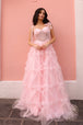 Nox Anabel T1340 - Vestido de novia con volantes y escote en A