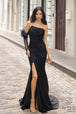 Vestido ajustado sin tirantes con mangas transparentes de Nox Anabel Y1473
