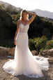 Vestido de novia sin mangas con apliques de Nox Anabel JE1014L