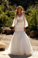 Vestido de novia de manga acampanada de Nox Anabel JE983L
